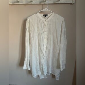 Eileen Fisher Casual White Linen Shirt